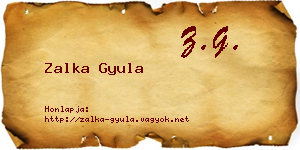 Zalka Gyula névjegykártya